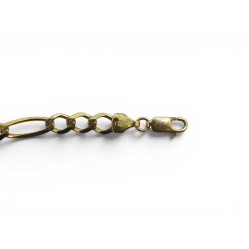 709 - A 9ct gold figaro chain bracelet, length 20cm, weight 5.8gms