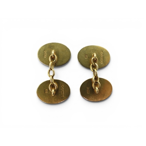 711 - *WITHDRAWN* A pair of 9ct gold Heraldic cufflinks, hand engraved with a bull's head and dates 1940 -... 
