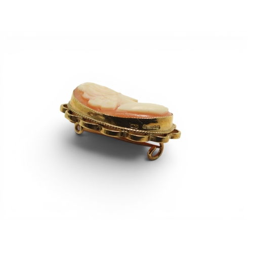 718 - 9ct items to include a cameo brooch, a locket and two pairs of earrings, weight all together 8.4gms
