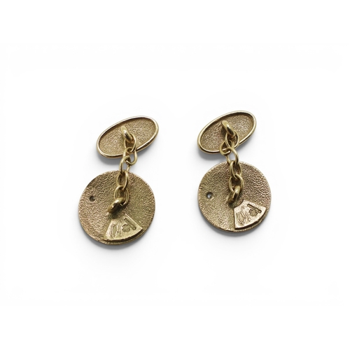 740 - A pair of 9ct gold Ola Gorie Millennium limited edition celestial cufflinks, set with diamond accent... 