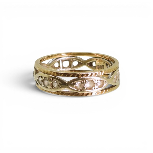 757 - A 9ct gold clear gem set eternity ring, size M, weight 2.8gms