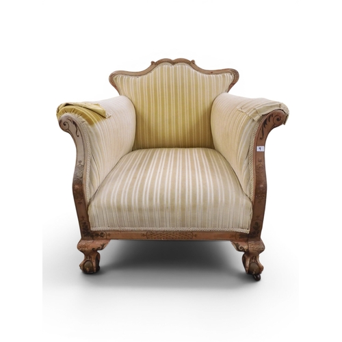9 - A late 19th/early 20th century red lacquer framed Chinoiserie style three piece suite consisting two... 