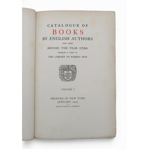8000 - BIBLIOGRAPHYCatalogue of Books by English Authors Who Lived Before the Year 1700 Forming a Part of t... 