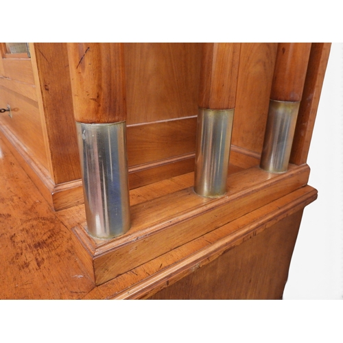 2010A - AN IMPRESSIVE EARLY 20TH CENTURY CONTINENTAL BLONDE OAK ARTS & CRAFTS DISPLAY CABINETsurmounted ... 