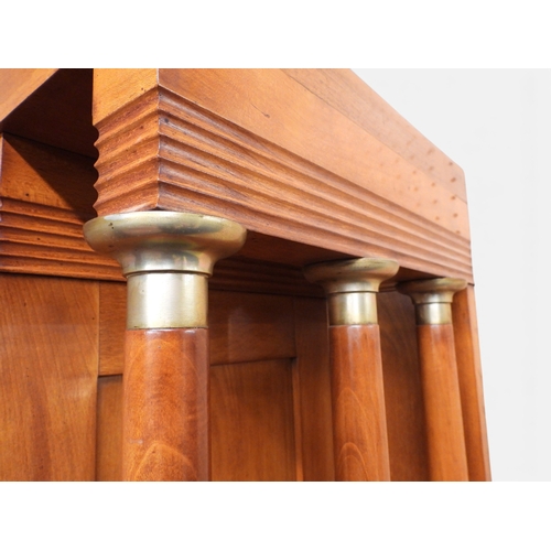 2010A - AN IMPRESSIVE EARLY 20TH CENTURY CONTINENTAL BLONDE OAK ARTS & CRAFTS DISPLAY CABINETsurmounted ... 