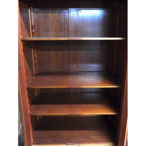 2010A - AN IMPRESSIVE EARLY 20TH CENTURY CONTINENTAL BLONDE OAK ARTS & CRAFTS DISPLAY CABINETsurmounted ... 