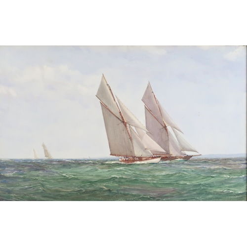 2965 - MONTAGUE DAWSON RSMA FRSA (BRITISH 1895-1973)YACHT RACING, POSSIBLY THE CLYDEWatercolour, signed low... 