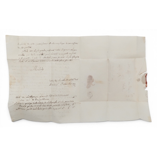 8022 - 18th CENTURY BOOK COLLECTINGA letter addressed to Lady Sabine Winn of Nostell, written in French, fr... 