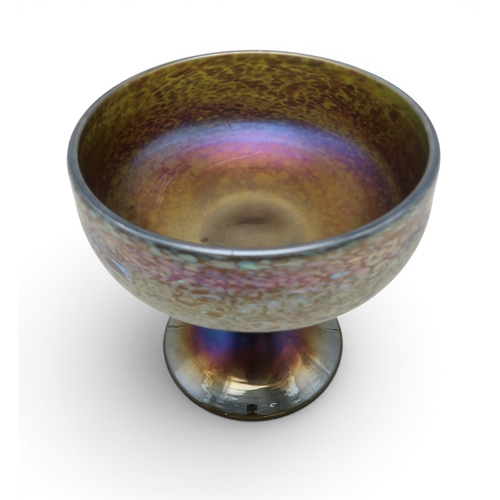 2200 - CARL RADKE PHOENIX STUDIOS, SANTA BARBARAAn iridescent glass footed bowl, signed to base, dated 83 a... 