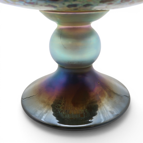 2200 - CARL RADKE PHOENIX STUDIOS, SANTA BARBARAAn iridescent glass footed bowl, signed to base, dated 83 a... 