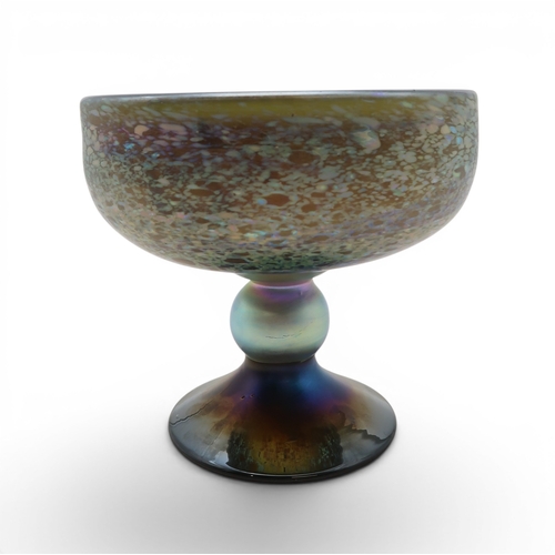 2200 - CARL RADKE PHOENIX STUDIOS, SANTA BARBARAAn iridescent glass footed bowl, signed to base, dated 83 a... 