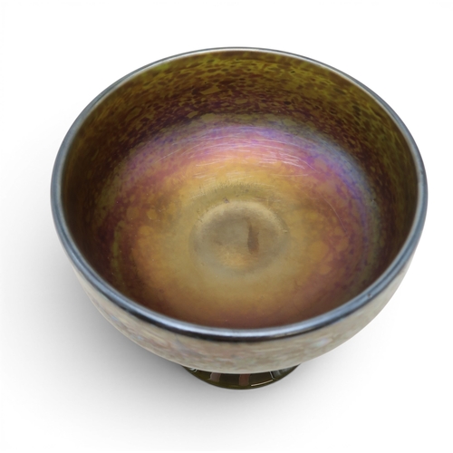 2200 - CARL RADKE PHOENIX STUDIOS, SANTA BARBARAAn iridescent glass footed bowl, signed to base, dated 83 a... 