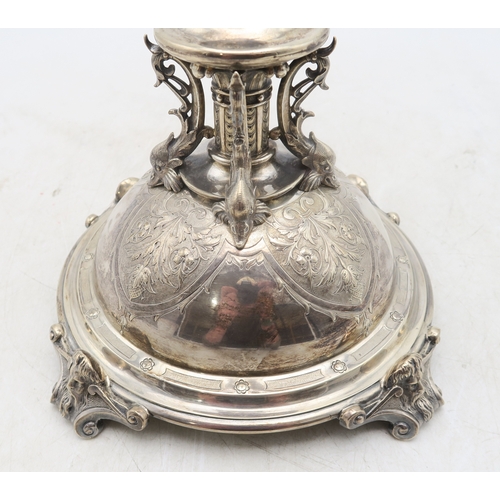 2406 - A VICTORIAN SILVER CUT GLASS EPERGNEpossibly by Alexander Crichton, London 1875,  in the neo-classic... 