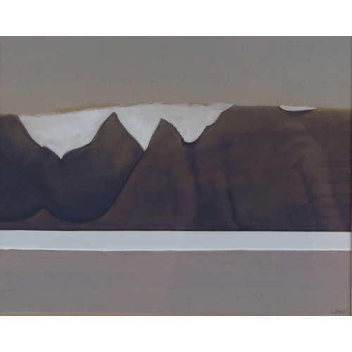 2944 - BET LOW RSA RSW RGI (SCOTTISH 1924-2007)RHUM FROM LAIG SANDS (1983)Gouache and watercolour on brown ... 