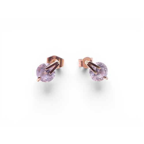 721 - Two and a half pairs of 9ct gold gem set earrings, weight all together 3.8gms