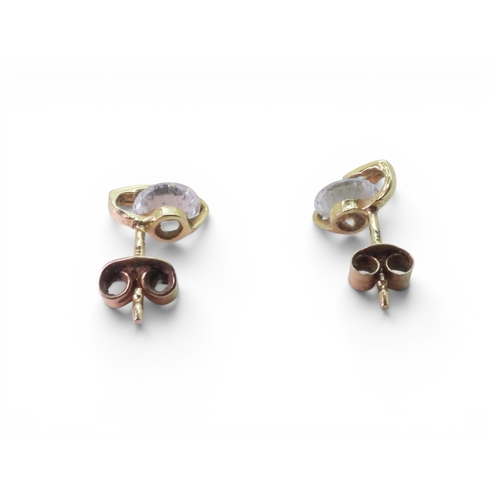 721 - Two and a half pairs of 9ct gold gem set earrings, weight all together 3.8gms