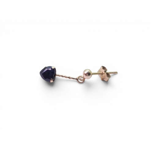 721 - Two and a half pairs of 9ct gold gem set earrings, weight all together 3.8gms