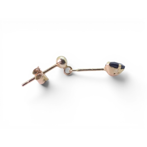 721 - Two and a half pairs of 9ct gold gem set earrings, weight all together 3.8gms