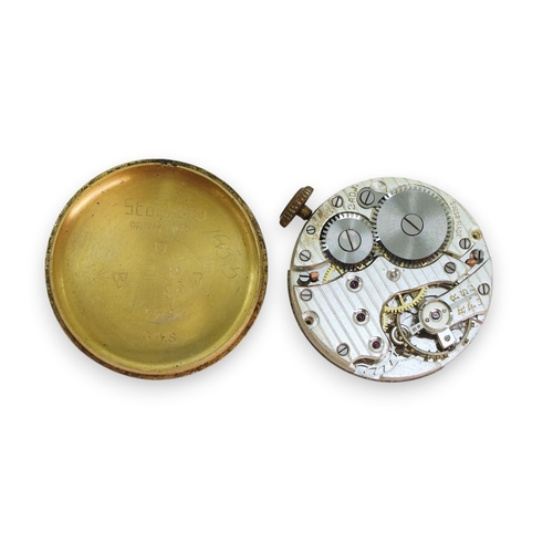 730 - A 9ct gold ladies vintage watch head, approx weight 3.8gms, without mechanism and strap.