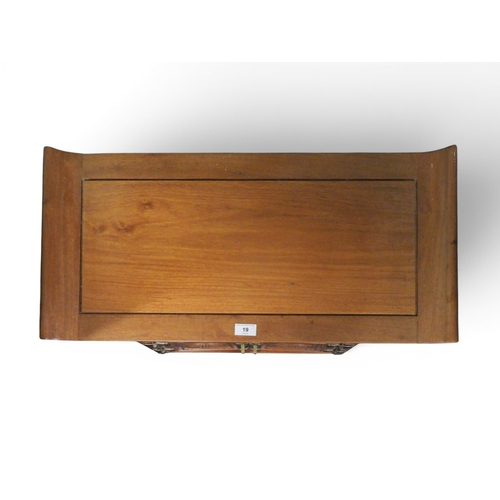 19 - A small 20th century Chinese style teak altar cabinet with single drawer over pair of panel doors, 7... 