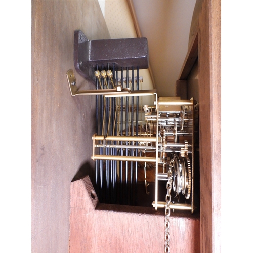51 - A 20th century David Shackleton, Snainton oak long cased clock with brass ormolu mounted arched face... 
