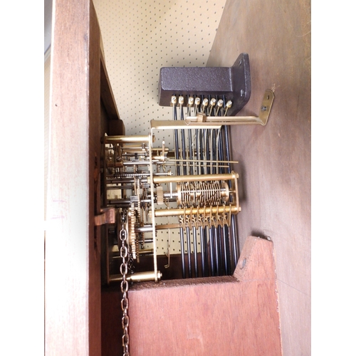 51 - A 20th century David Shackleton, Snainton oak long cased clock with brass ormolu mounted arched face... 