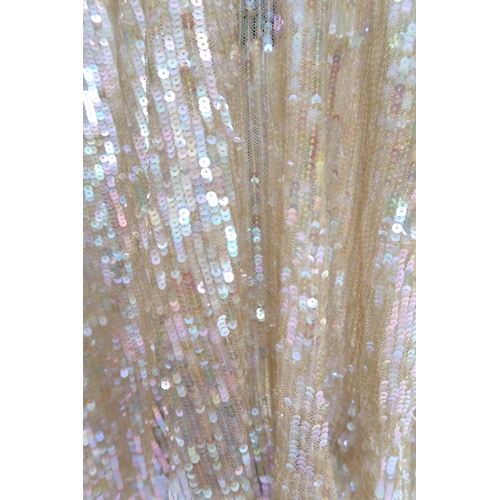 8011 - A 1930s mermaid dress embroidered with sequins in fish scale pattern with matching bolero and beltbu... 