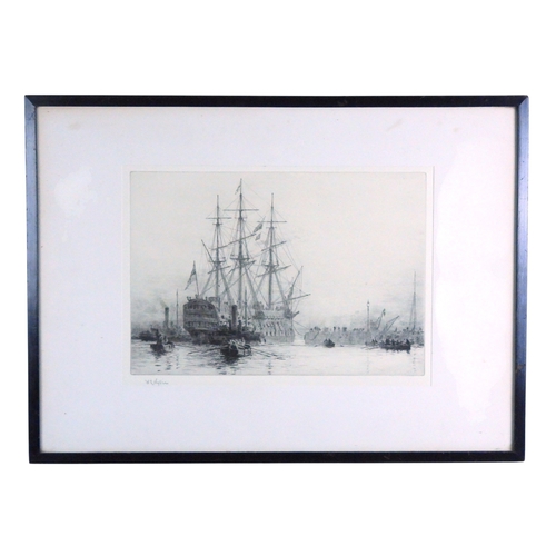 2989 - WILLIAM LIONEL WYLLIE RA (BRITISH 1851-1931)THE VICTORY'S LAST JOURNEYEtching, signed in pencil, 21.... 