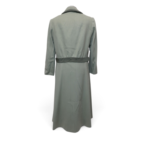 8009 - A Lachasse green wool coat, a blue tweed Lachasse jacket with brown leather collar, and a red tweed ... 