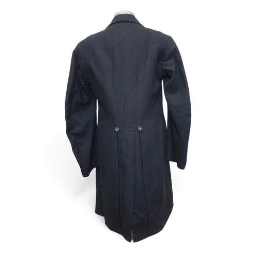 8021 - A black tailcoat by Henry Poole & Co. Saville Row and a Rodex Skye Tweed coat (2)black tailcoat:... 