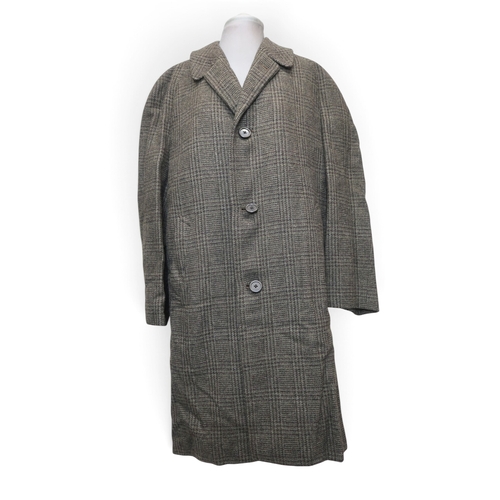 8021 - A black tailcoat by Henry Poole & Co. Saville Row and a Rodex Skye Tweed coat (2)black tailcoat:... 