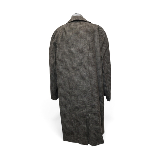 8021 - A black tailcoat by Henry Poole & Co. Saville Row and a Rodex Skye Tweed coat (2)black tailcoat:... 