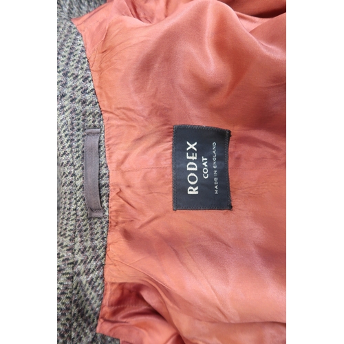 8021 - A black tailcoat by Henry Poole & Co. Saville Row and a Rodex Skye Tweed coat (2)black tailcoat:... 