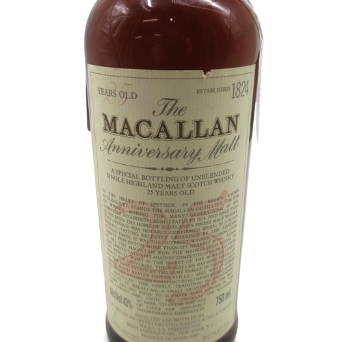 THE MACALLAN - 1972 25 Year Old Anniversary Malt. Bottled 1998