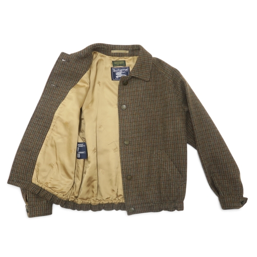 8024 - A vintage Burberry tweed Harrington style jacketchest 52cm, shoulder to hem 62cm... 