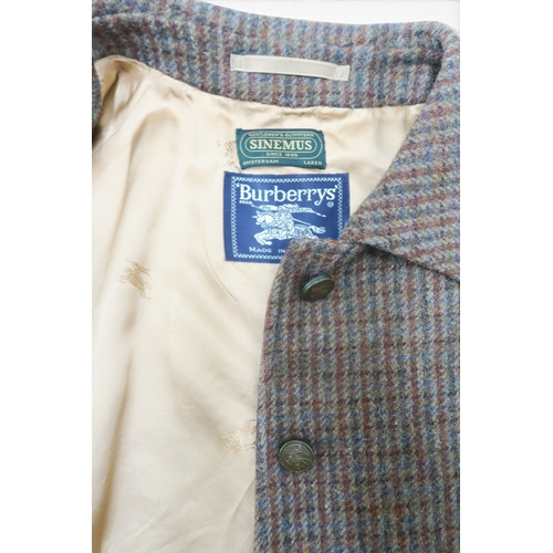 8024 - A vintage Burberry tweed Harrington style jacketchest 52cm, shoulder to hem 62cm... 