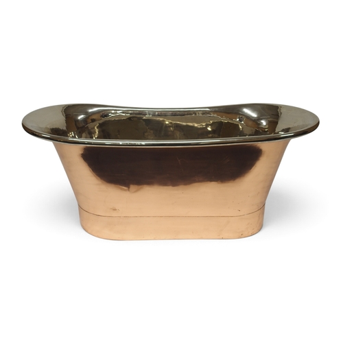 2000 - A CONTEMPORARY COPPERSMITH CREATIONS ROLLTOP BATHTUB copper body with nickel plated interior with ca... 