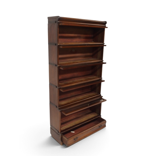 2002 - AN EARLY 20TH CENTURY MAHOGANY FIVE TIER SECTIONAL BOOKCASE&nbsp;with five glazed front sections on ... 