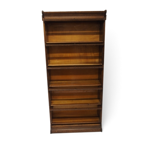 2008 - AN EARLY 20TH CENTURY OAK FIVE TIER SECTIONAL BOOKCASE&nbsp;with five glazed front sections on plint... 