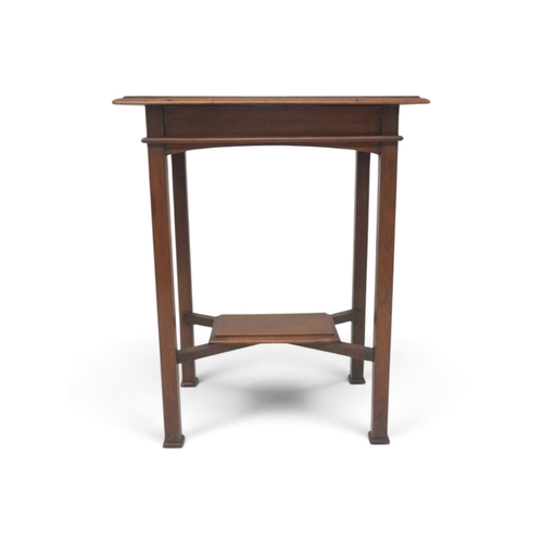 2010 - A LATE 19TH CENTURY OAK CIRCULAR TOPPED ARTS & CRAFTS OCCASIONAL TABLEwith tapering plank suppor... 