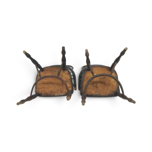 2012 - A PAIR OF 19TH ASH & ELM FRAMED WINDSOR ARMCHAIRS&nbsp;with pierced fret cut splats amongst rail... 