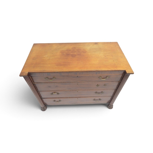 2014 - A 19TH CENTURY MAHOGANY CHEST OF DRAWERSwith four long graduating drawers with brass drawer pulls (s... 