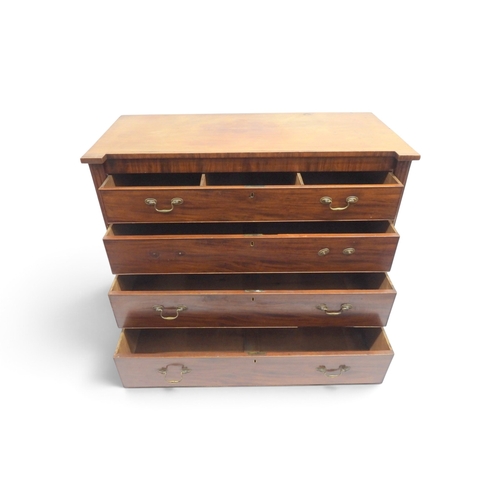 2014 - A 19TH CENTURY MAHOGANY CHEST OF DRAWERSwith four long graduating drawers with brass drawer pulls (s... 