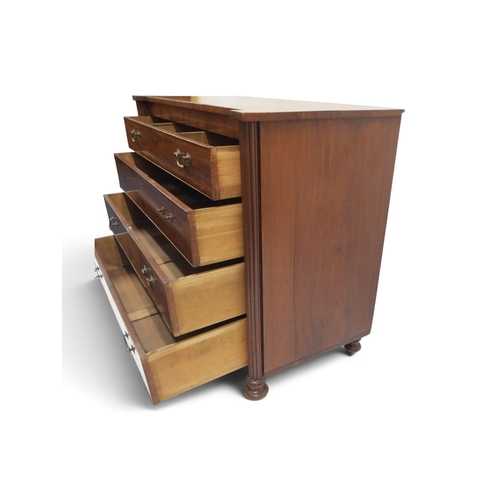 2014 - A 19TH CENTURY MAHOGANY CHEST OF DRAWERSwith four long graduating drawers with brass drawer pulls (s... 