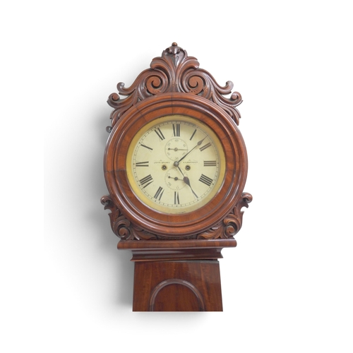 2016 - A 19TH CENTURY MAHOGANY CASED SCOTTISH JOHN BROWN, KILMARNOCK DRUMHEAD LONGCASED CLOCKwith white pai... 