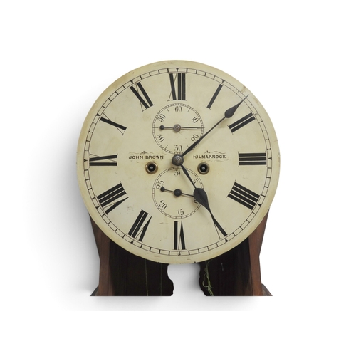 2016 - A 19TH CENTURY MAHOGANY CASED SCOTTISH JOHN BROWN, KILMARNOCK DRUMHEAD LONGCASED CLOCKwith white pai... 