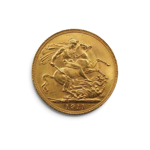 5000 - George V (1910-1936) 1 Sovereign 1911Obversebust of King George V facing left  legend around GEORGIV... 