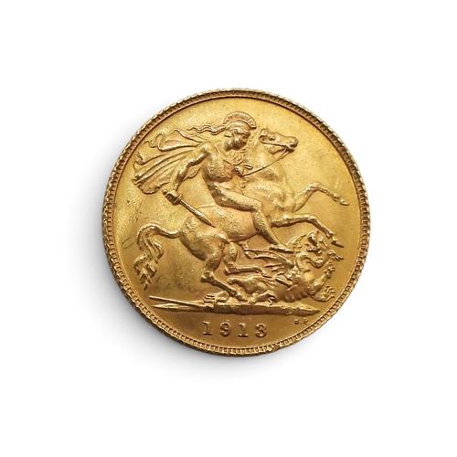 5001 - GEORGE V (1910-1936) ½ Sovereign 1913Obversebust of King George V facing left legend around GEORGIVS... 