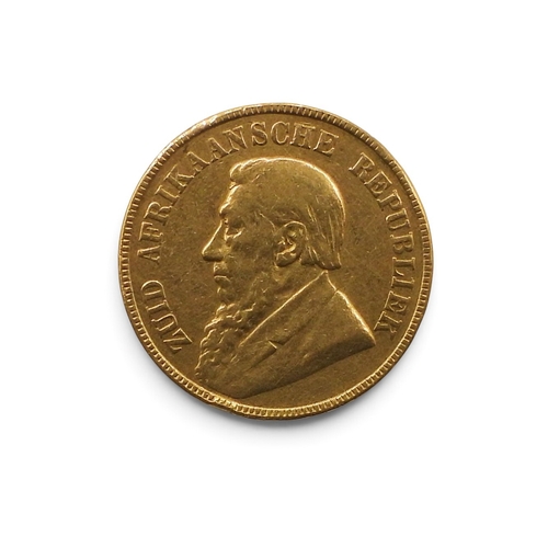 5015 - SOUTH AFRICAN REPUBLIC (1874-1902) 1 POND 1897ObverseBearded bust of President Johannes Paulus Kruge... 