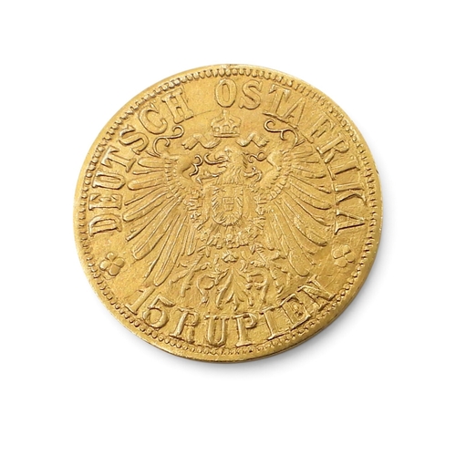 5016 - William II (1888-1918) 15 Rupien Tabora 1916 Emergency Coinage (arabesque below T variety)ObverseCoa... 
